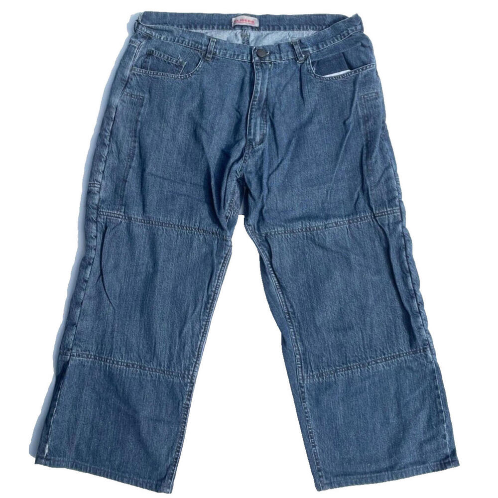 Sliders Motorcycle Jeans Kevlar Reinforced Gear Mens 42x25.5 Blue Denim Pants